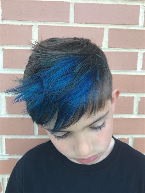 Straight long <b>hair</b> with short-ish blunt-cut bangs and just enough shine in the texture to make it look cool (rather than creepy and over-detailed). . Blonde hair with blue highlights boy